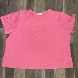 D & Co Women's Pink Short Sleeve Scoop Neck Top Size 3x